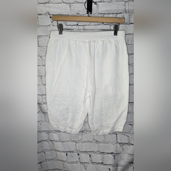 Eileen Fisher 100%‎ Organic Cotton White Pull On Elastic Shorts Size XS - Picture 3 of 5